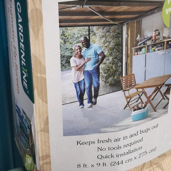 Screen Door Garage One Car RV Large Magnetic Fabric Mesh Doorway Cover 8x9 ft - Picture 3 of 11